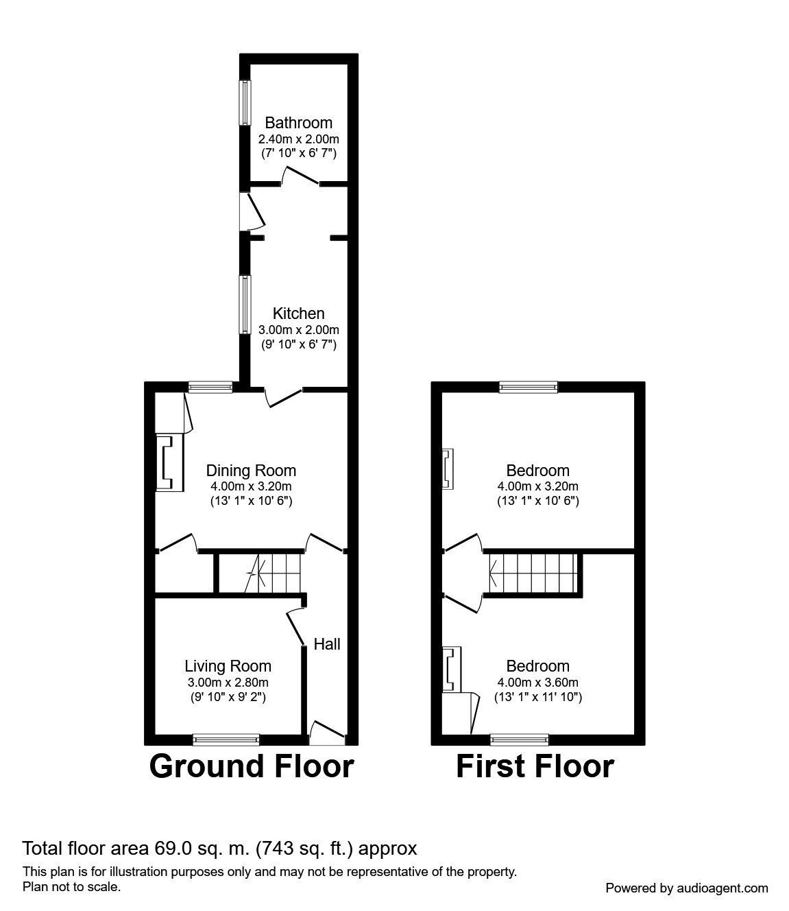 Floorplan of 2 bedroom Mid Terrace House to rent, Gladstone Street, Acomb, York, YO24