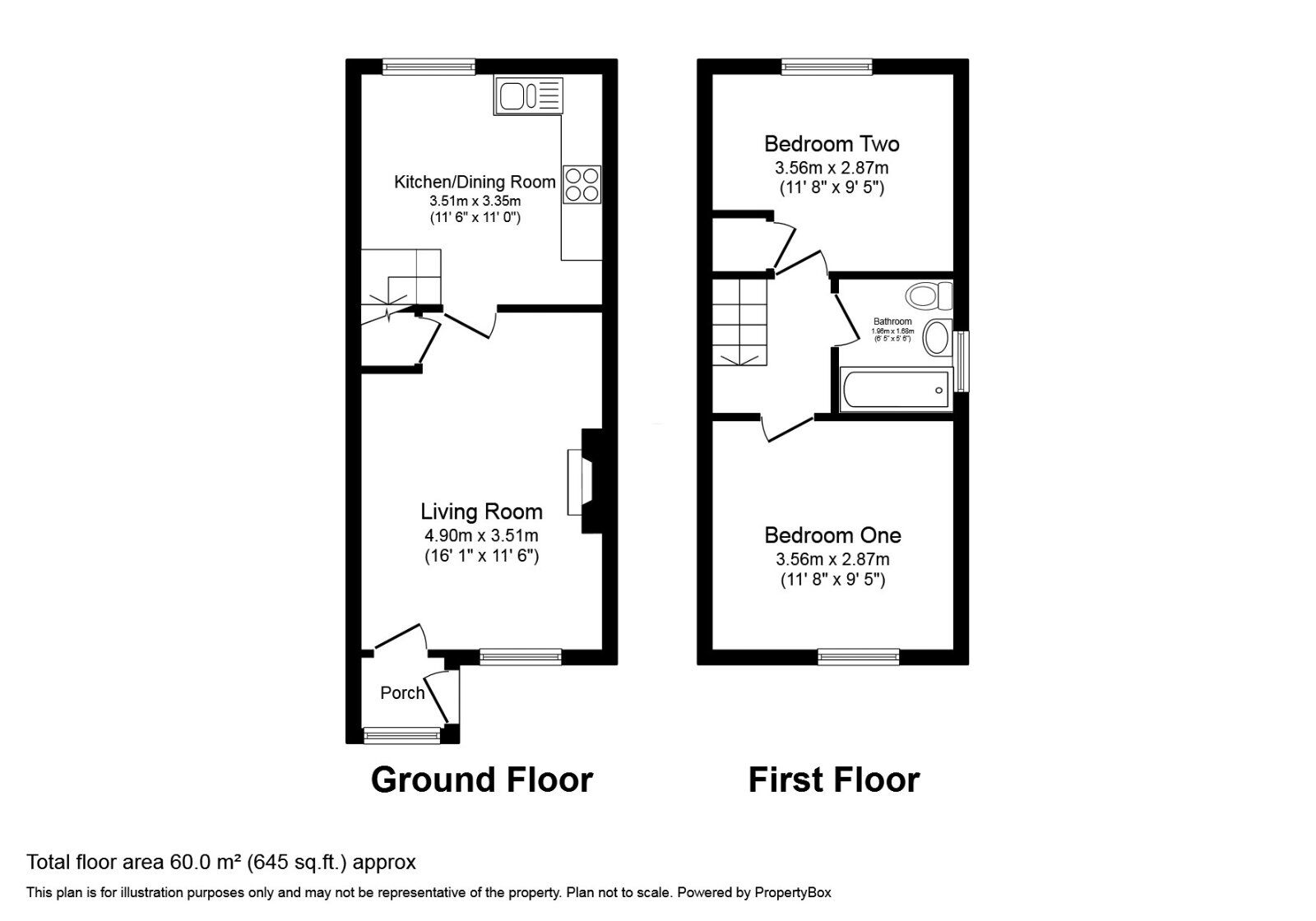 Floorplan of 2 bedroom Semi Detached House for sale, Esk Drive, Nether Poppleton, York, YO26