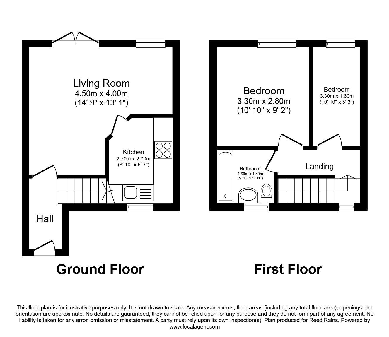 Floorplan of 2 bedroom Mid Terrace House to rent, Beech Court, 96 Beech Avenue, York, YO24