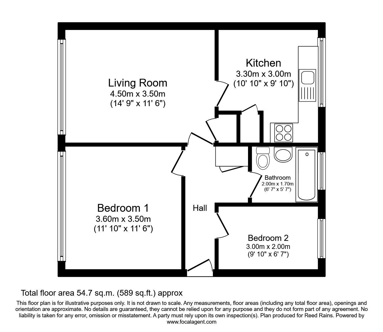 Floorplan of 2 bedroom  Flat to rent, Hamilton Drive East, York, YO24