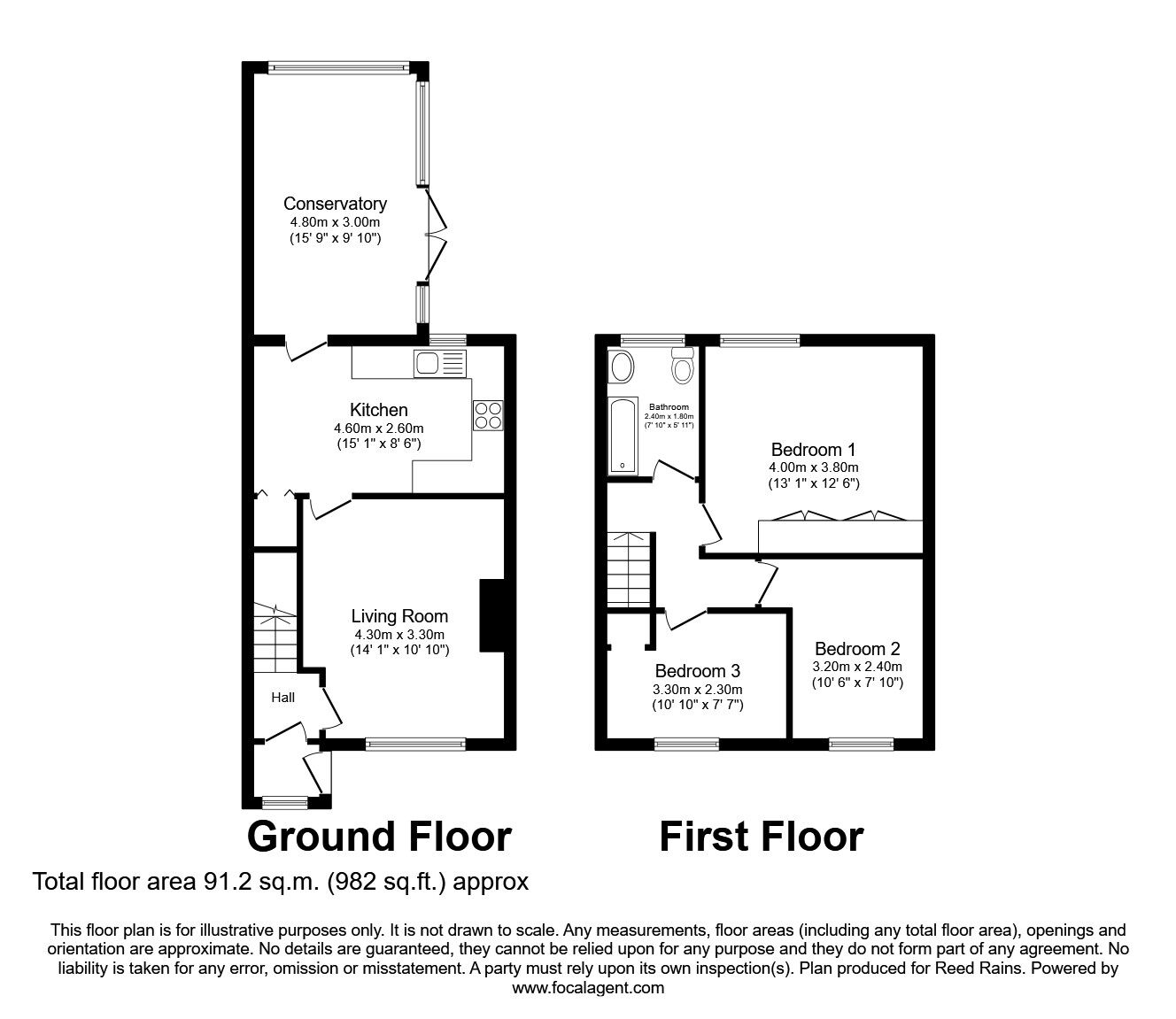 Floorplan of 3 bedroom Mid Terrace House to rent, Hamilton Drive, York, North Yorkshire, YO24
