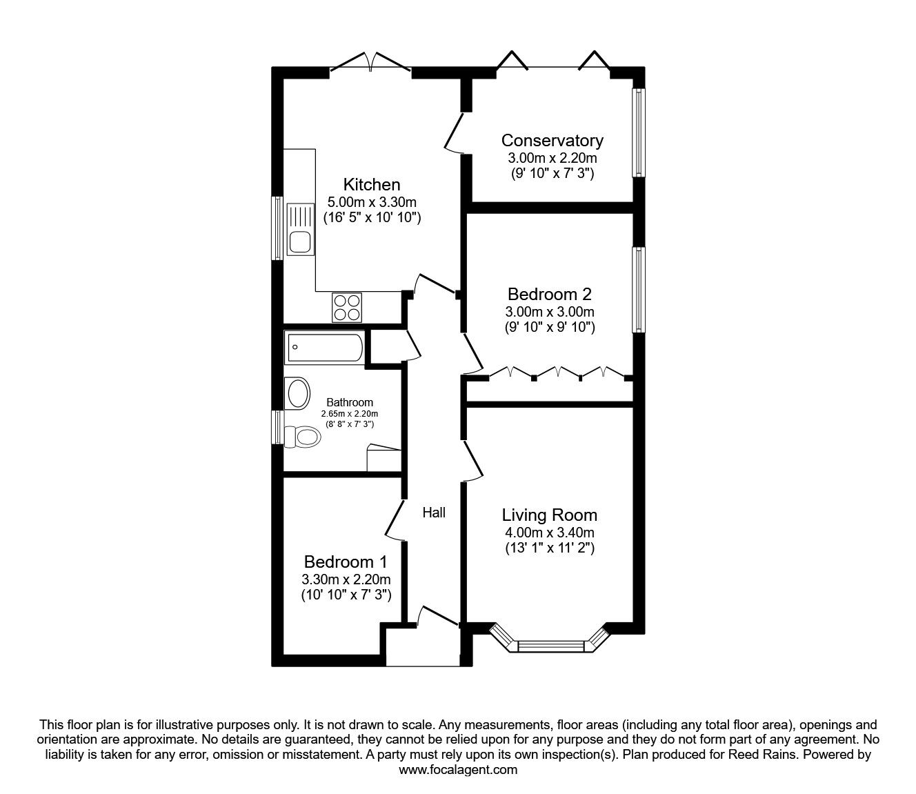 Floorplan of 2 bedroom Detached Bungalow to rent, The Green, Tockwith, North Yorkshire, YO26