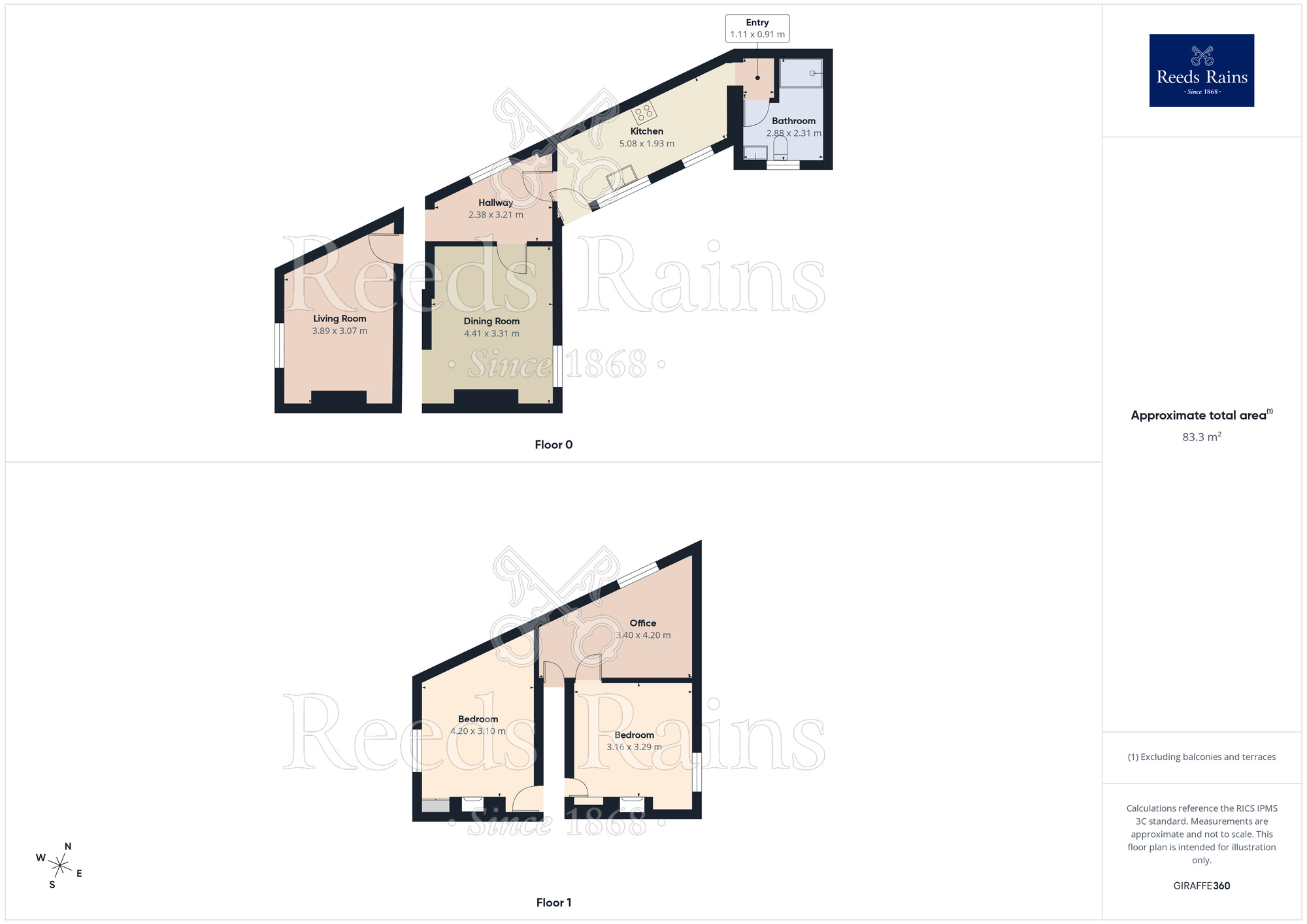 Floorplan of 3 bedroom End Terrace House for sale, Berkeley Terrace, York, North Yorkshire, YO26