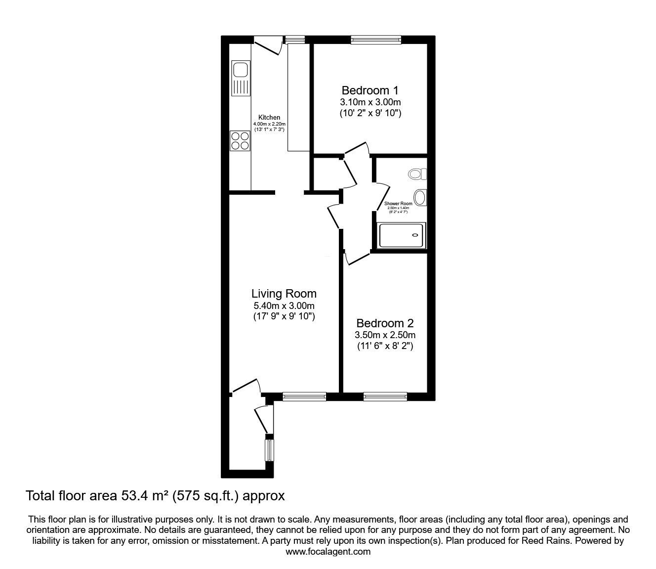 Floorplan of 2 bedroom Semi Detached Bungalow for sale, Raven Grove, York, North Yorkshire, YO26