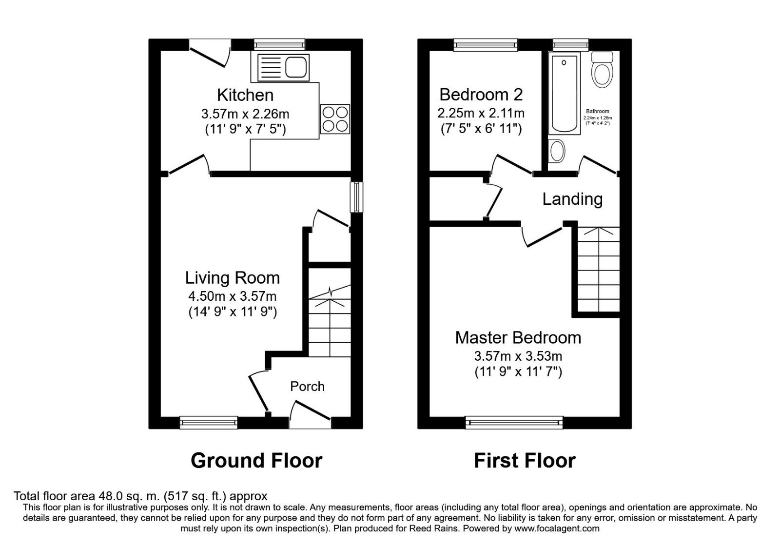 Floorplan of 2 bedroom Semi Detached House to rent, Troutbeck, York, North Yorkshire, YO24