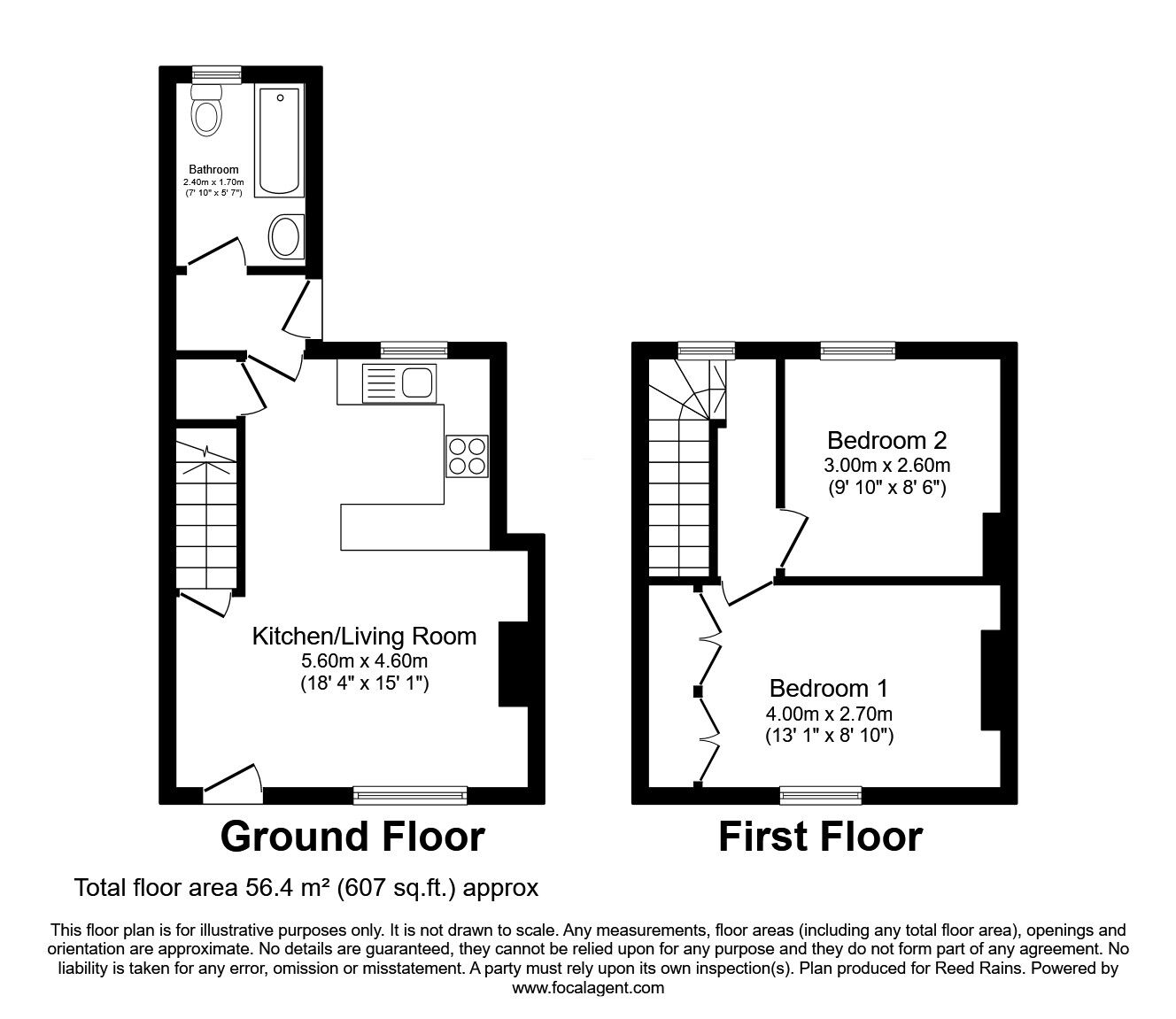Floorplan of 2 bedroom Mid Terrace House for sale, Falconer Street, York, North Yorkshire, YO24