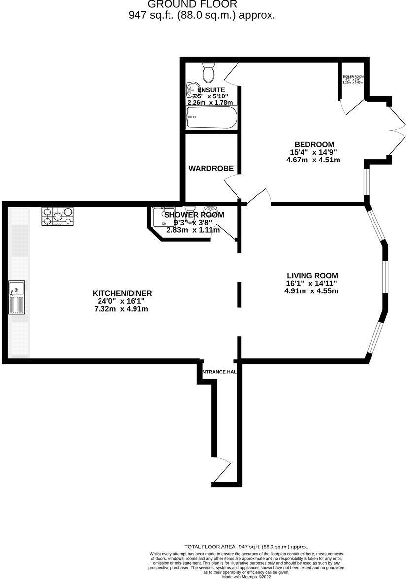 Floorplan of 1 bedroom  Flat for sale, The Mount, York, North Yorkshire, YO24