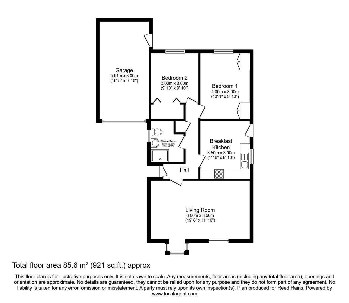Floorplan of 2 bedroom Detached House for sale, Alness Drive, York, North Yorkshire, YO24