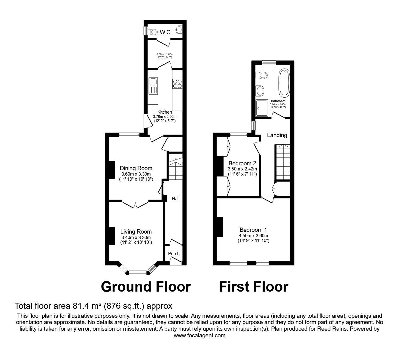 Floorplan of 2 bedroom Mid Terrace House to rent, Dodgson Terrace, York, North Yorkshire, YO26