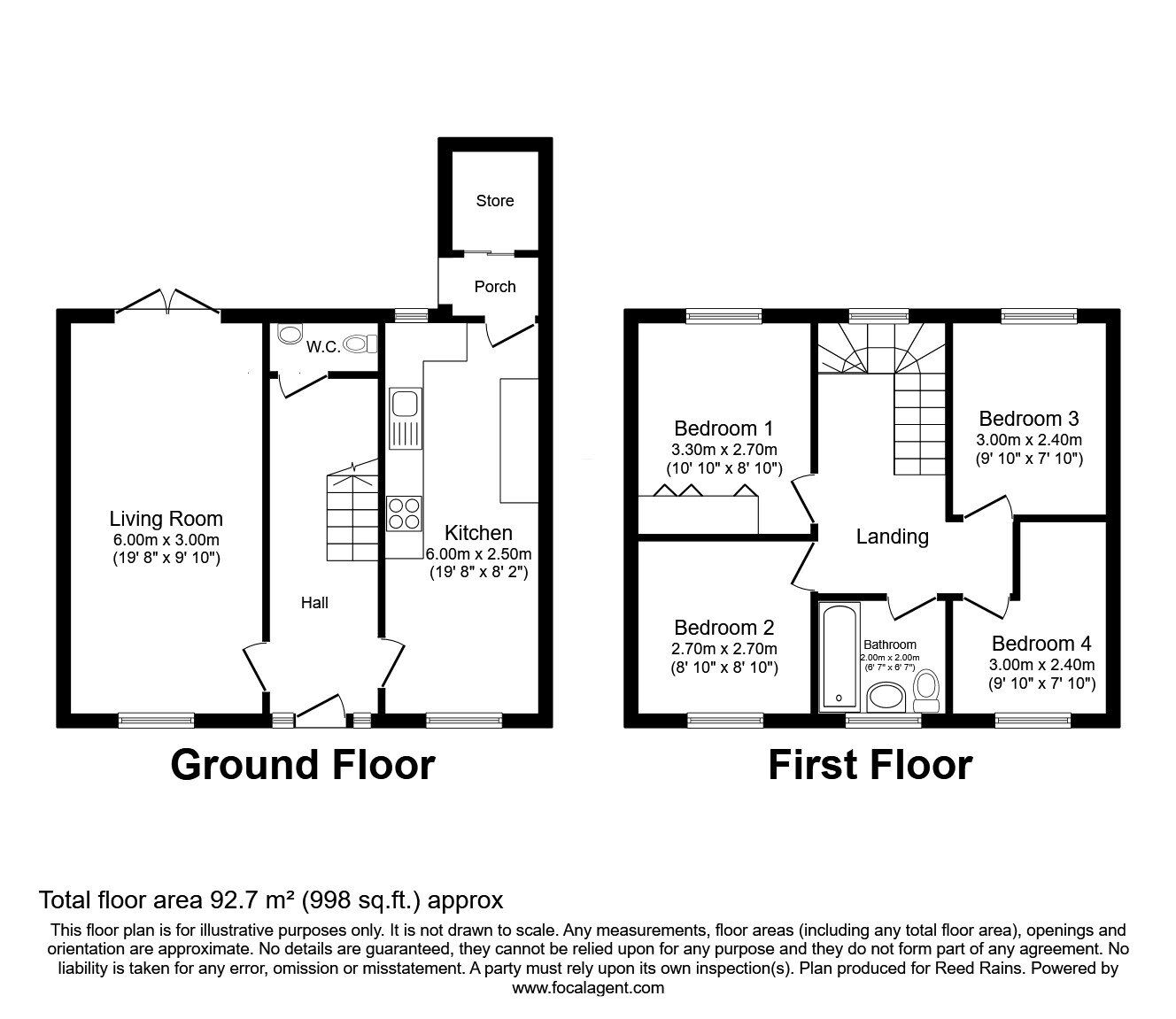 Floorplan of 4 bedroom End Terrace House for sale, Foxwood Lane, York, North Yorkshire, YO24