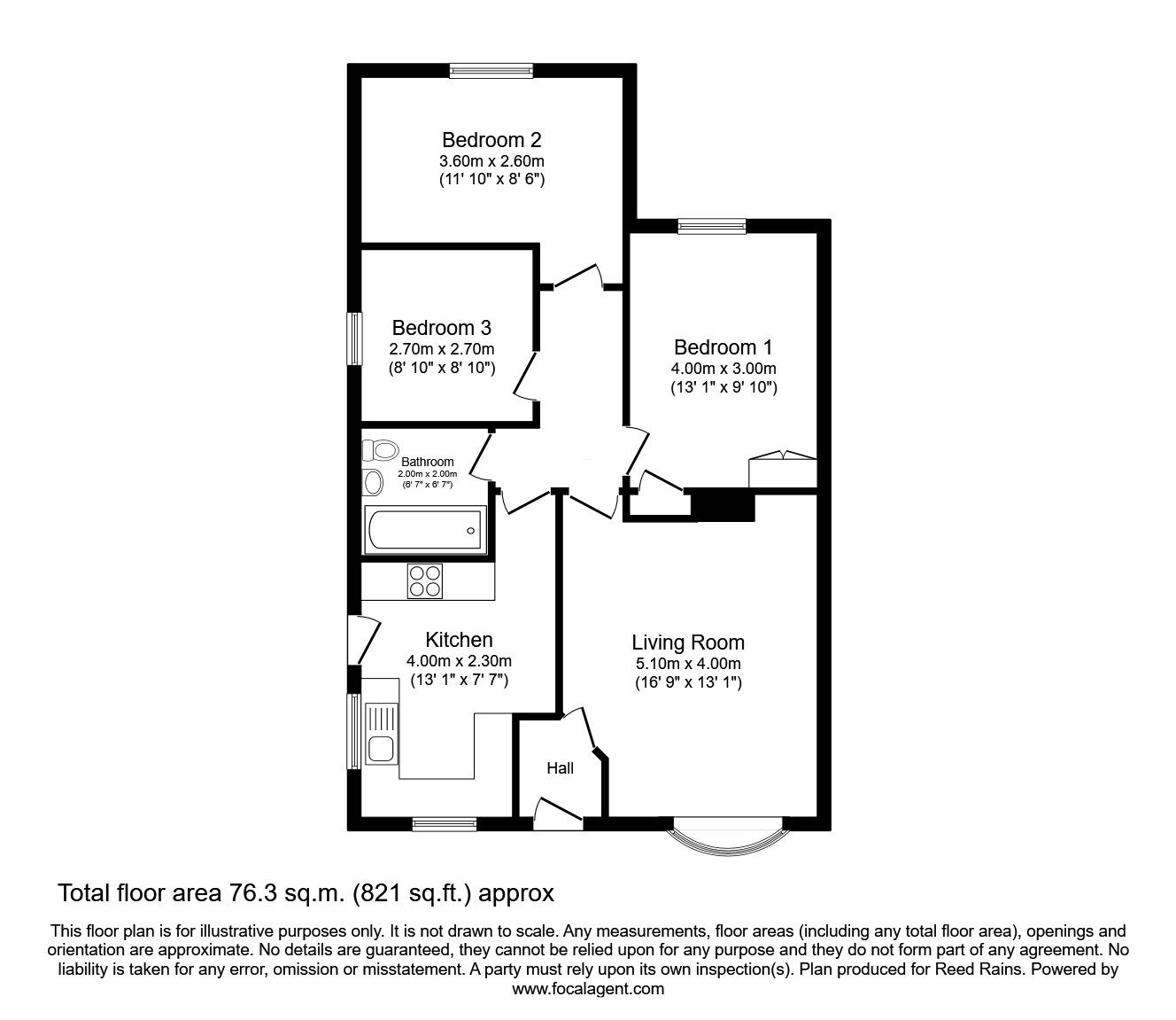 Floorplan of 3 bedroom Semi Detached Bungalow for sale, Dilys Grove, York, North Yorkshire, YO26
