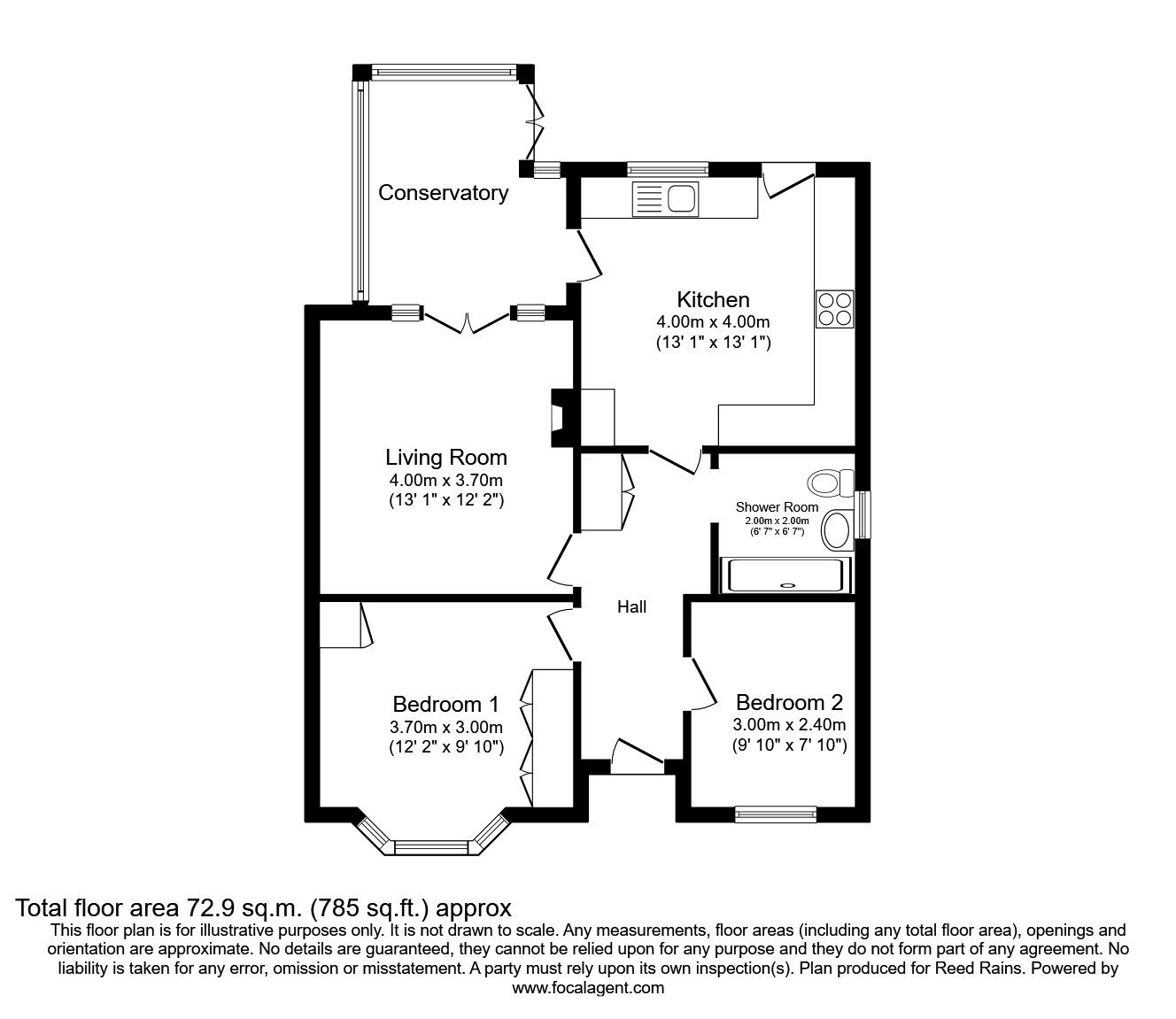 Floorplan of 2 bedroom Semi Detached Bungalow for sale, Almsford Road, York, North Yorkshire, YO26