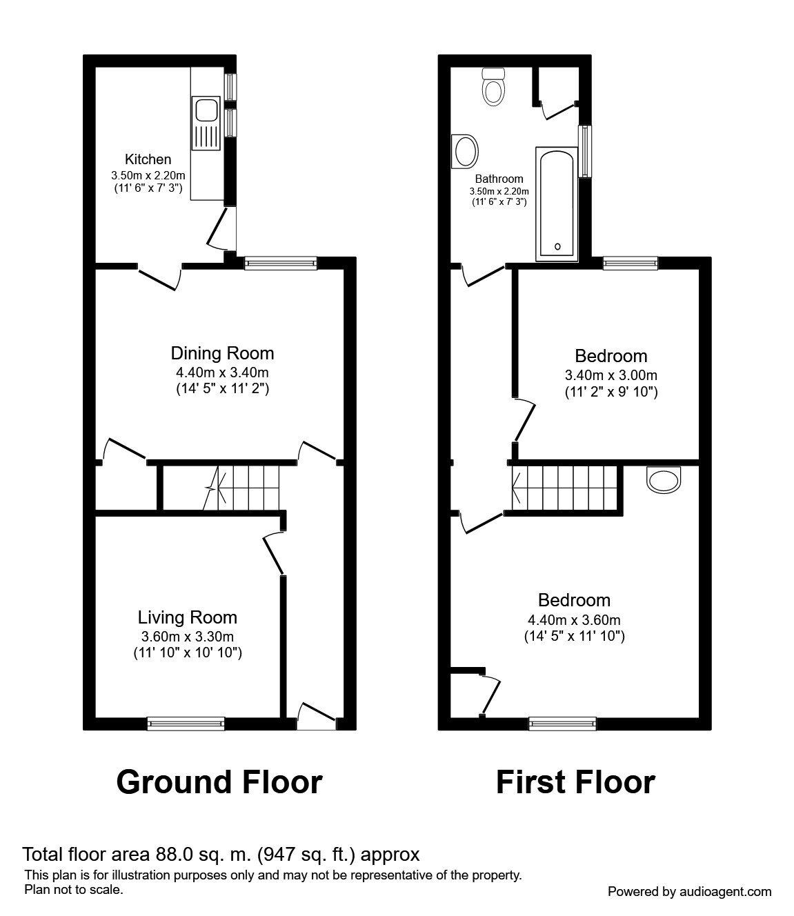 Floorplan of 2 bedroom Mid Terrace House for sale, Barlow Street, York, North Yorkshire, YO26
