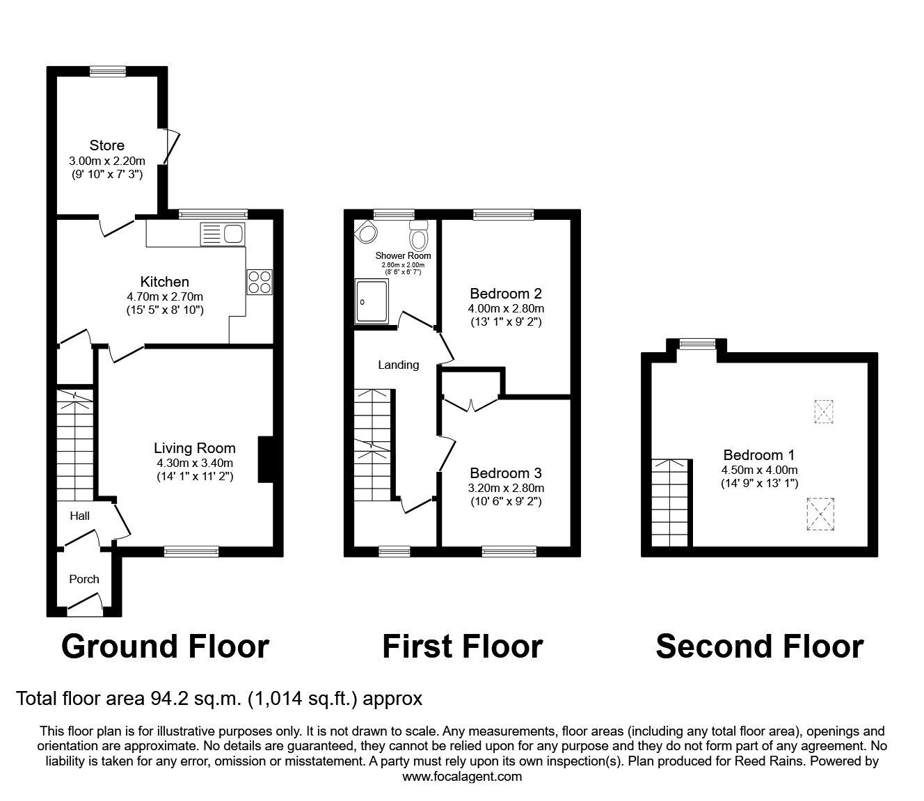 Floorplan of 3 bedroom End Terrace House for sale, Lowfields Drive, York, North Yorkshire, YO24