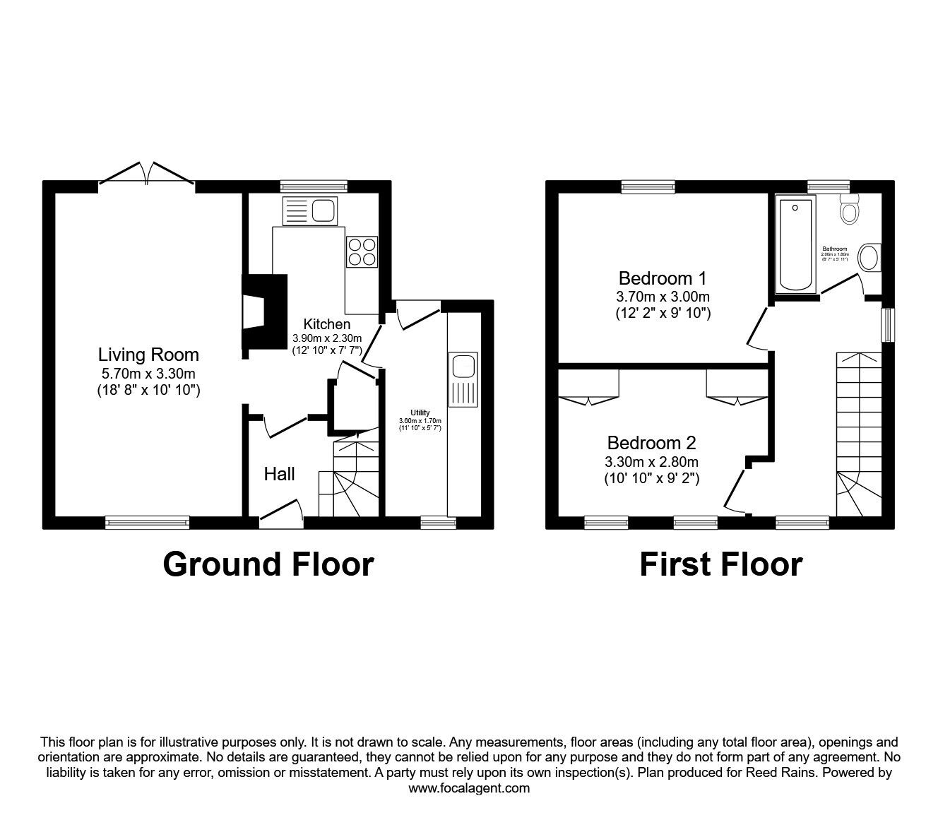 Floorplan of 2 bedroom Semi Detached House for sale, Grange Lane, York, North Yorkshire, YO26