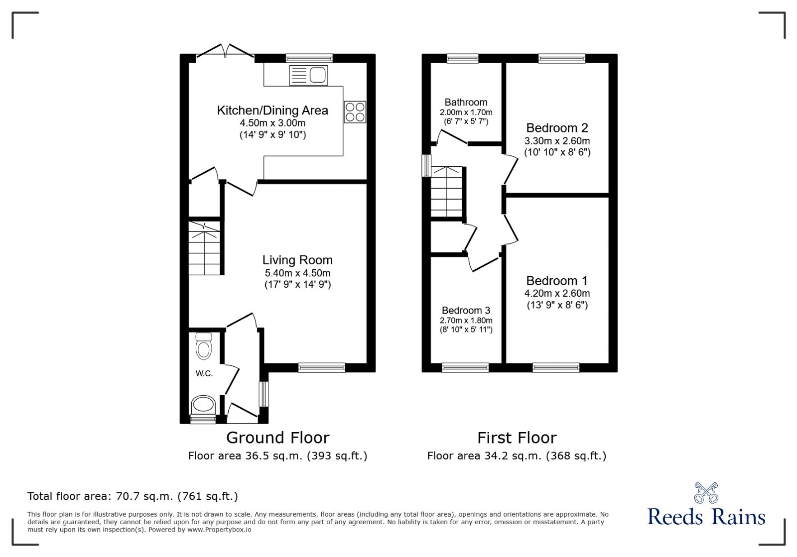 Floorplan of 3 bedroom End Terrace House for sale, Jorvik Close, York, North Yorkshire, YO26