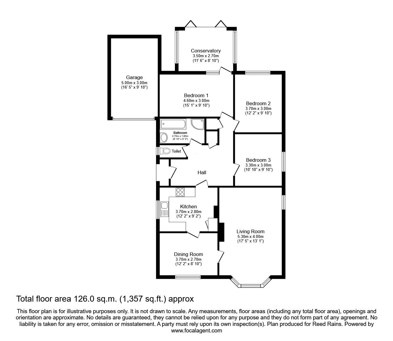 Floorplan of 3 bedroom Detached Bungalow for sale, West Bank, York, North Yorkshire, YO24