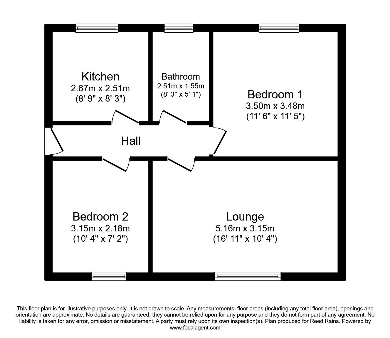 Floorplan of 2 bedroom  Flat for sale, Baildon Close, York, North Yorkshire, YO26