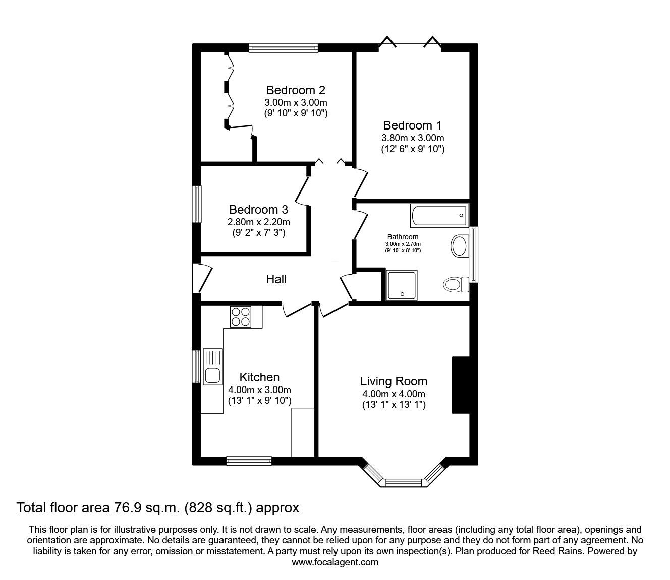 Floorplan of 2 bedroom Detached Bungalow for sale, Gable Park, Rufforth, North Yorkshire, YO23