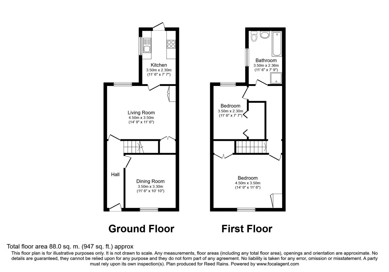Floorplan of 2 bedroom Mid Terrace House for sale, Barlow Street, York, North Yorkshire, YO26