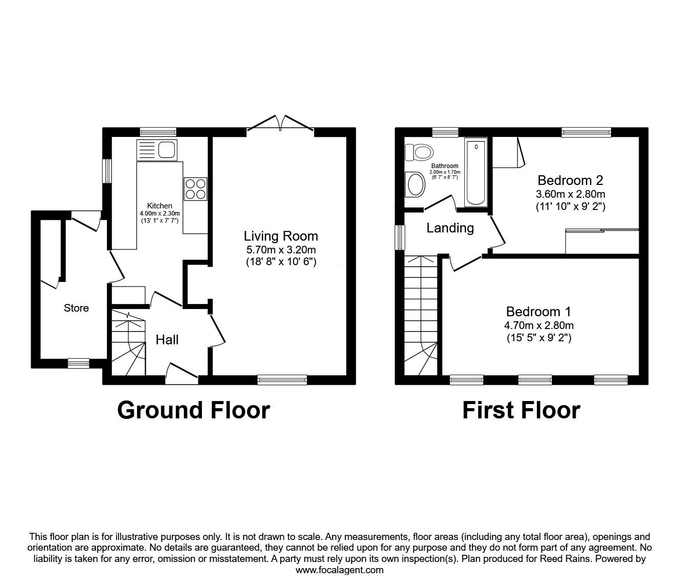 Floorplan of 2 bedroom Semi Detached House for sale, Bramham Road, York, North Yorkshire, YO26