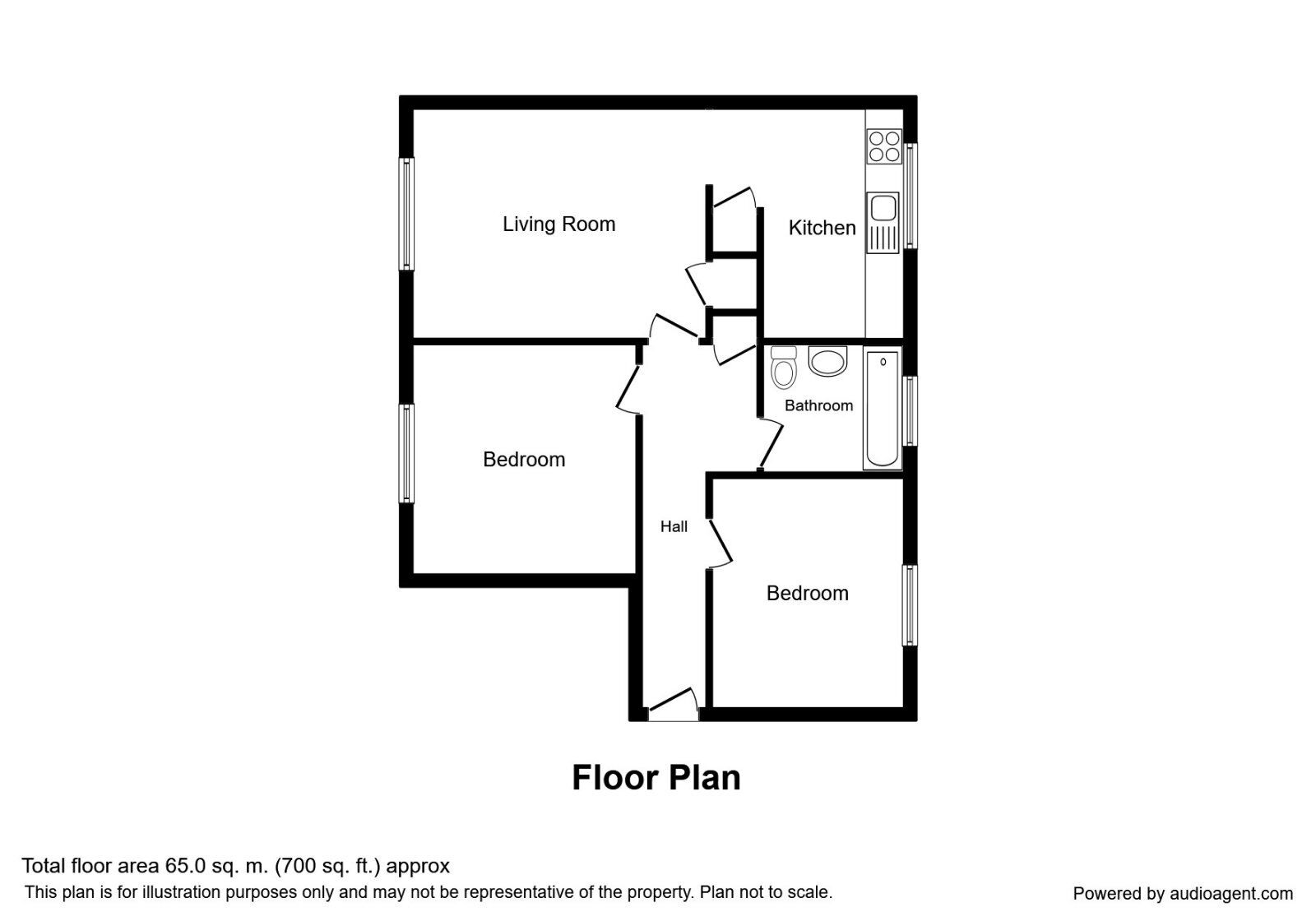 Floorplan of 2 bedroom  Flat for sale, Hamilton Drive East, York, North Yorkshire, YO24