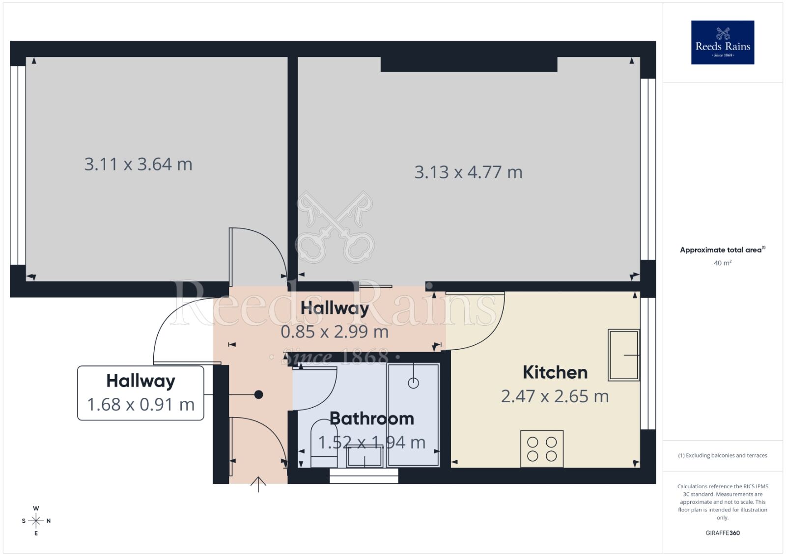 Floorplan of 2 bedroom Semi Detached Bungalow for sale, Stones Close, York, North Yorkshire, YO24