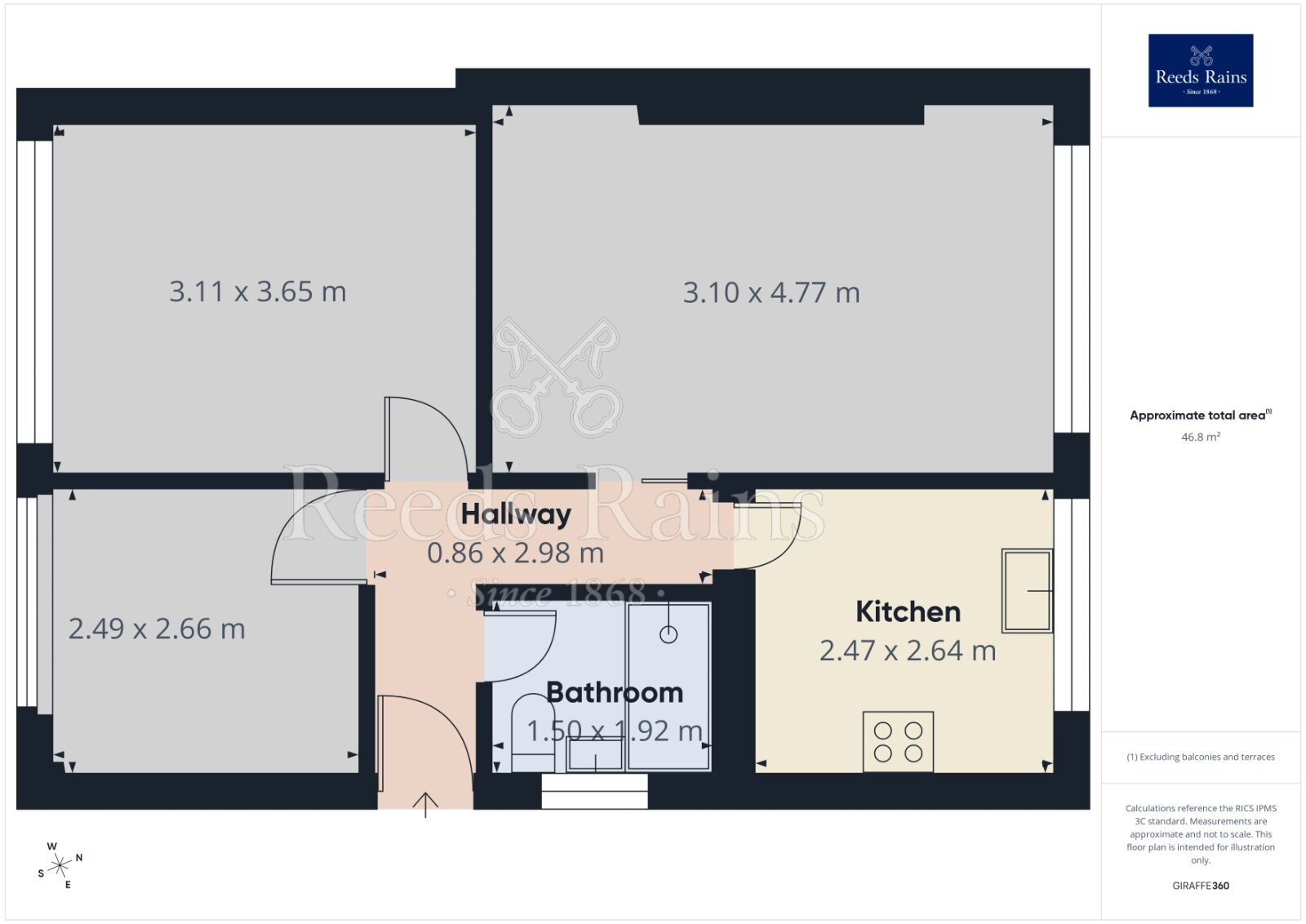 Floorplan of 2 bedroom Semi Detached Bungalow for sale, Stones Close, York, North Yorkshire, YO24