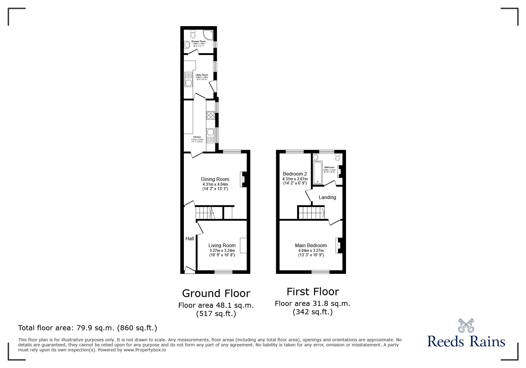 Floorplan of 2 bedroom Mid Terrace House to rent, Barlow Street, York, North Yorkshire, YO26