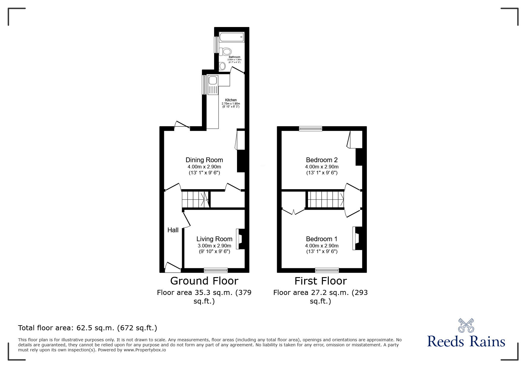 Floorplan of 2 bedroom Mid Terrace House to rent, Gladstone Street, Acomb, North Yorkshire, YO24