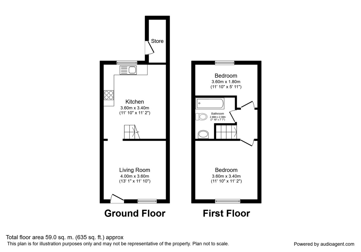 Floorplan of 2 bedroom Mid Terrace House for sale, The Green, Acomb, North Yorkshire, YO26