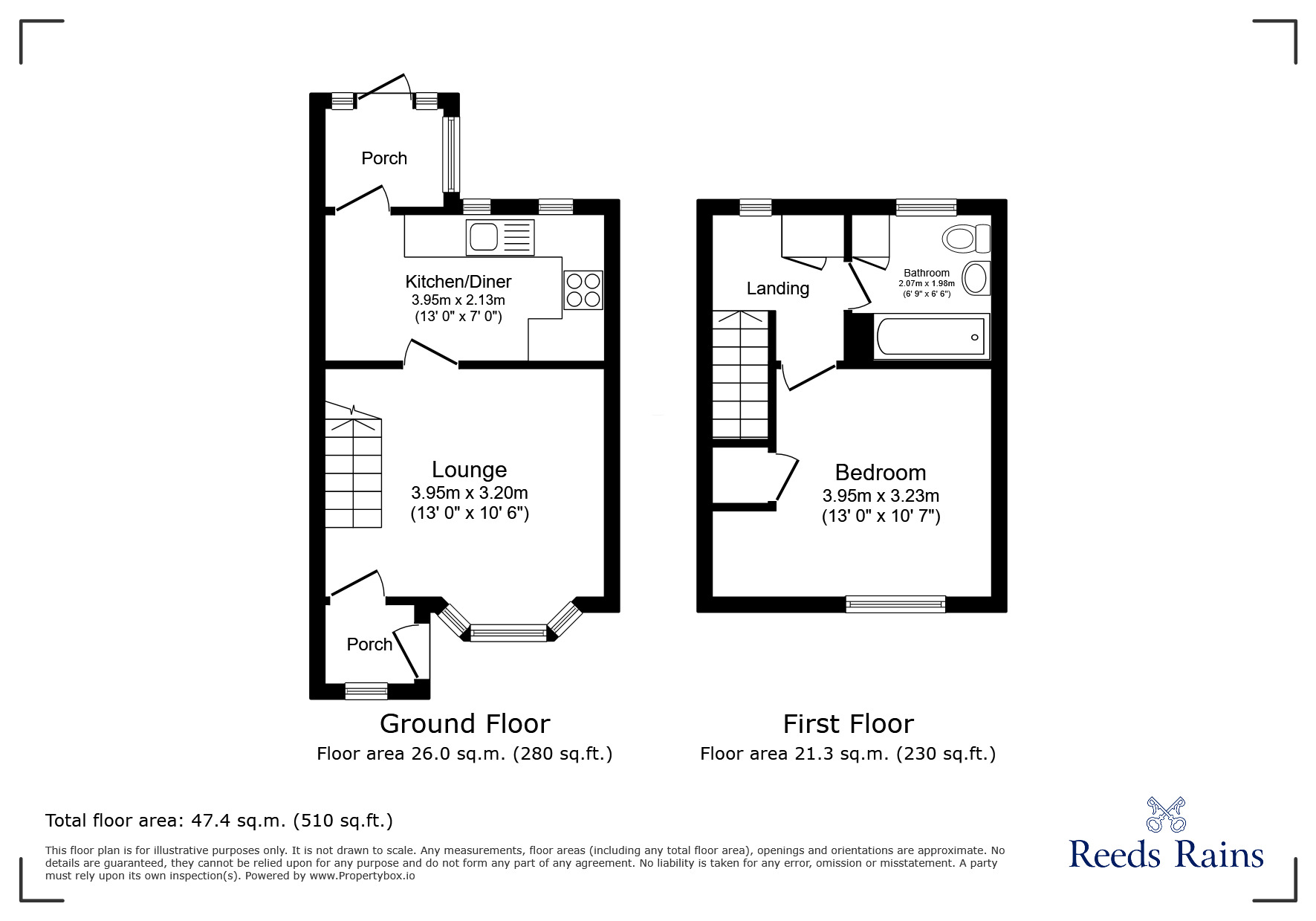 Floorplan of 1 bedroom Mid Terrace House to rent, Hinton Avenue, York, North Yorkshire, YO24