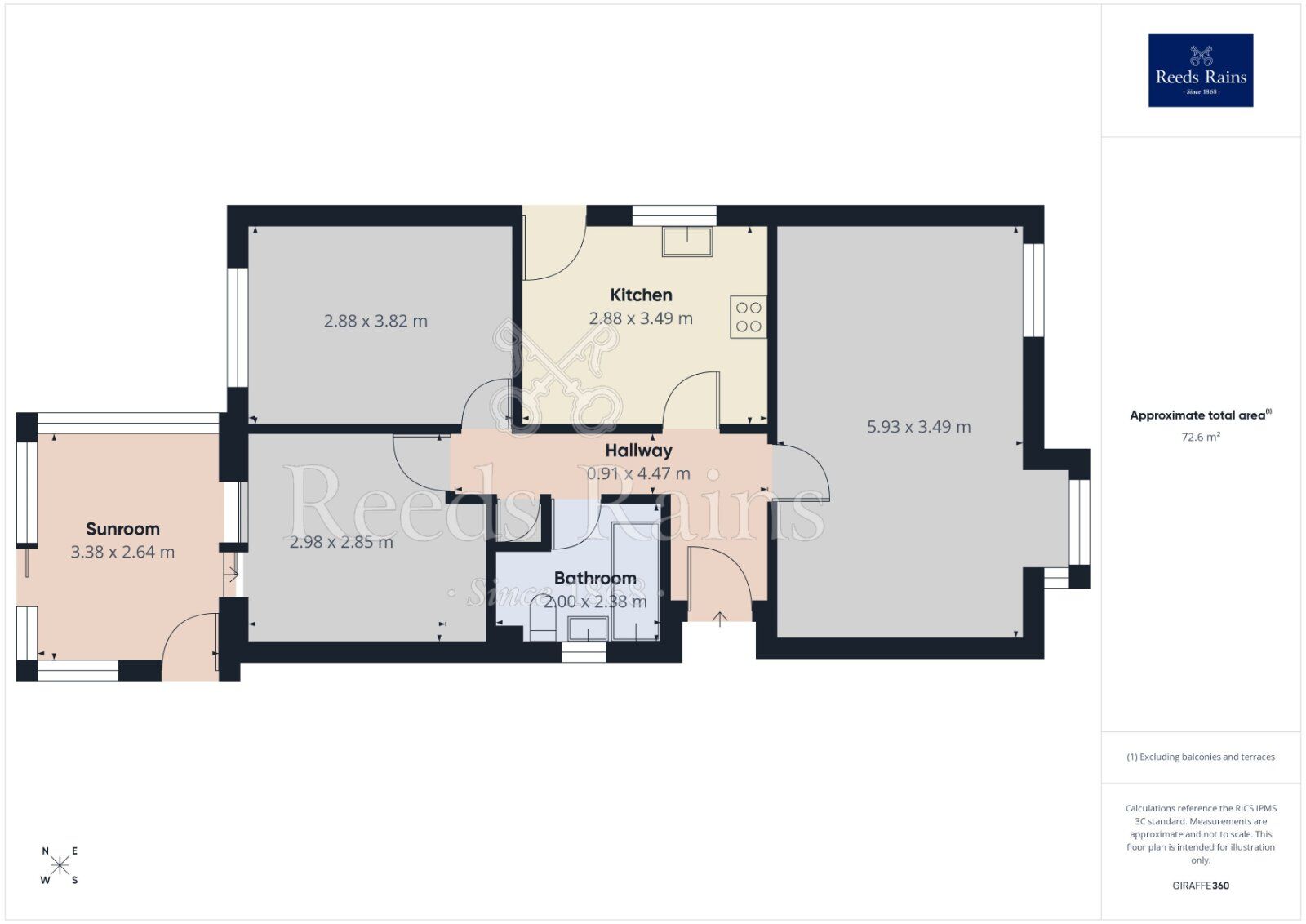 Floorplan of 2 bedroom Detached Bungalow for sale, Halladale Close, York, North Yorkshire, YO24