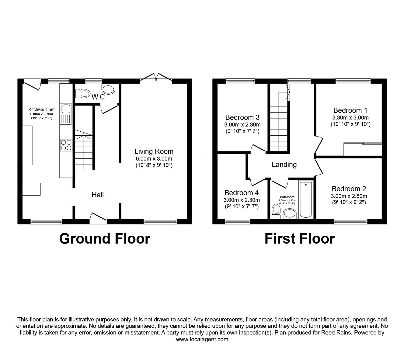 Floorplan of 4 bedroom Mid Terrace House for sale, Foxwood Lane, York, North Yorkshire, YO24