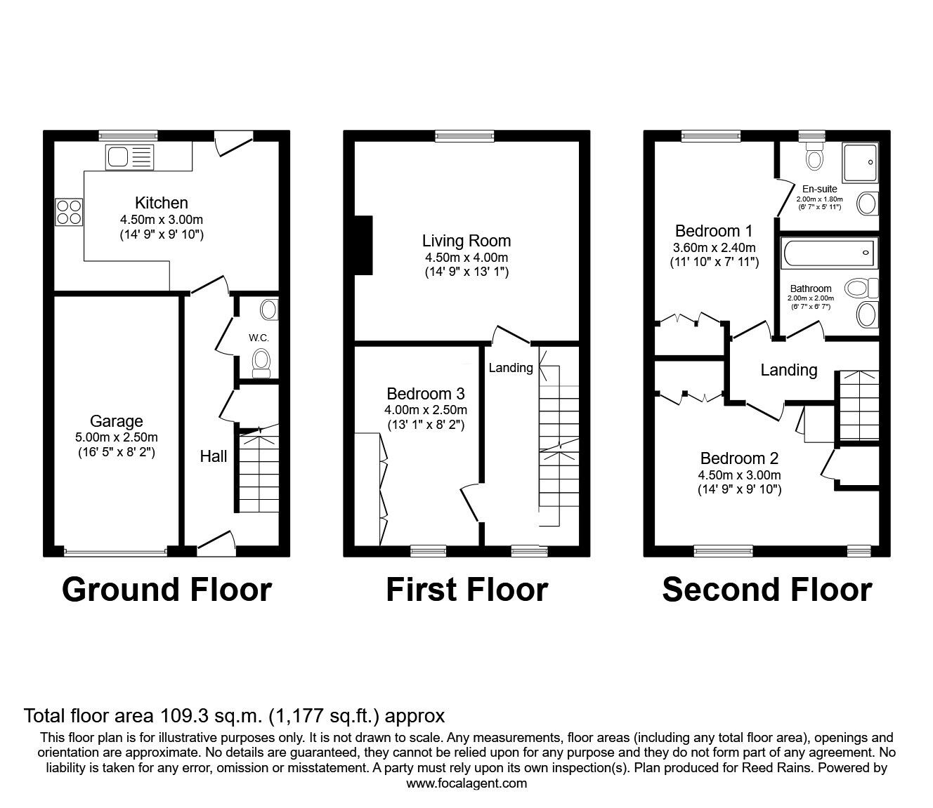 Floorplan of 3 bedroom Mid Terrace House for sale, Princess Drive, York, North Yorkshire, YO26