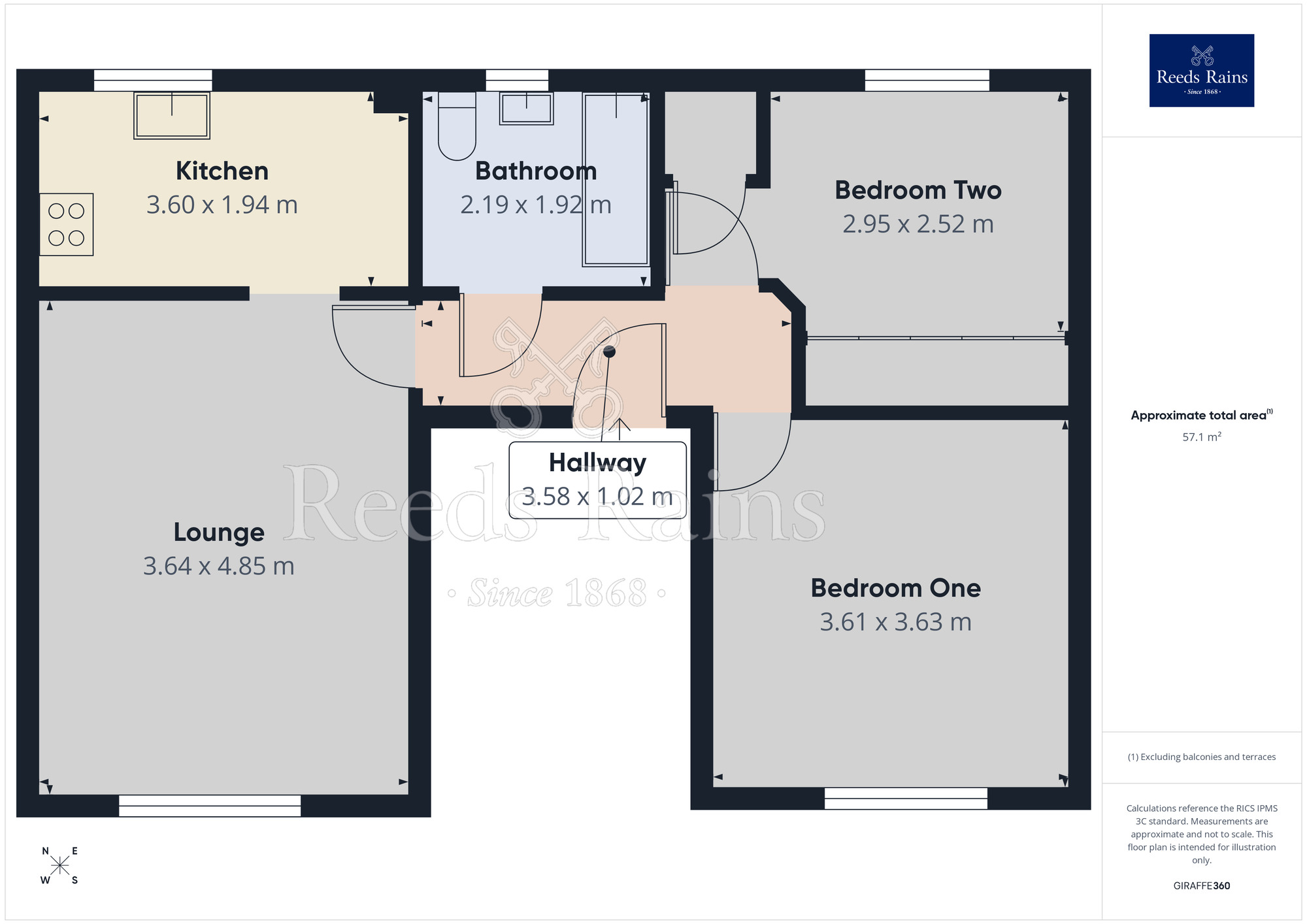 Floorplan of 2 bedroom Flat to rent, Princess Drive, York, North Yorkshire, YO26