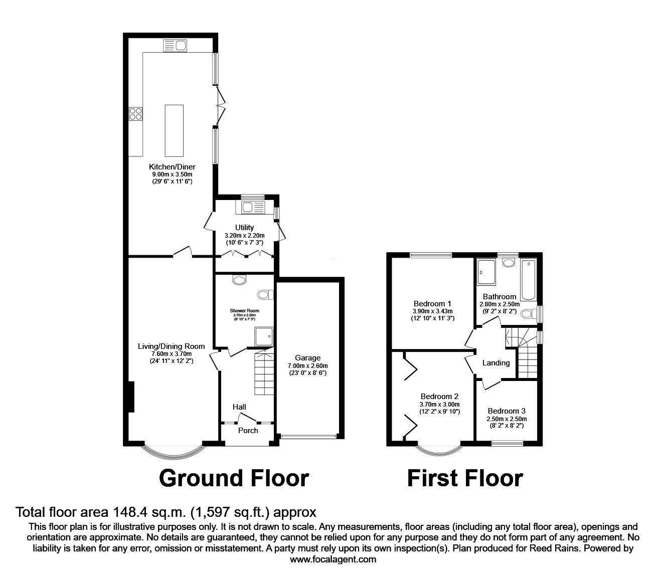Floorplan of 3 bedroom Detached House for sale, Sherwood Grove, Acomb, York, YO26