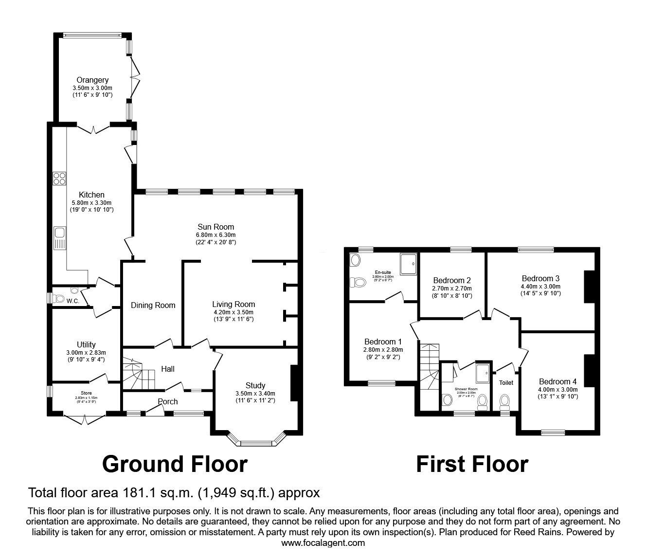 Floorplan of 4 bedroom Detached House for sale, Hobgate, York, North Yorkshire, YO24