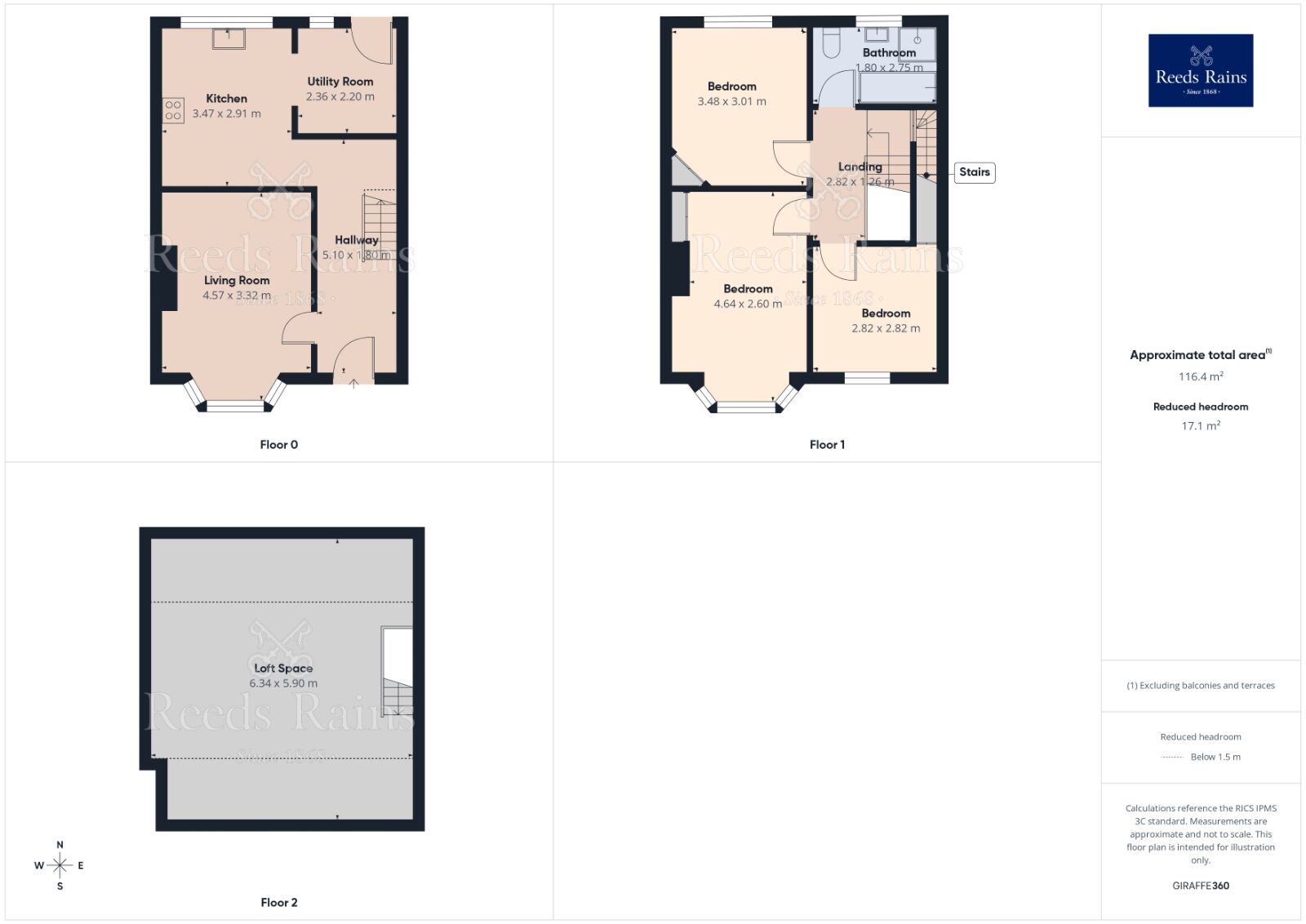 Floorplan of 3 bedroom Mid Terrace House for sale, Westfield Place, York, North Yorkshire, YO24