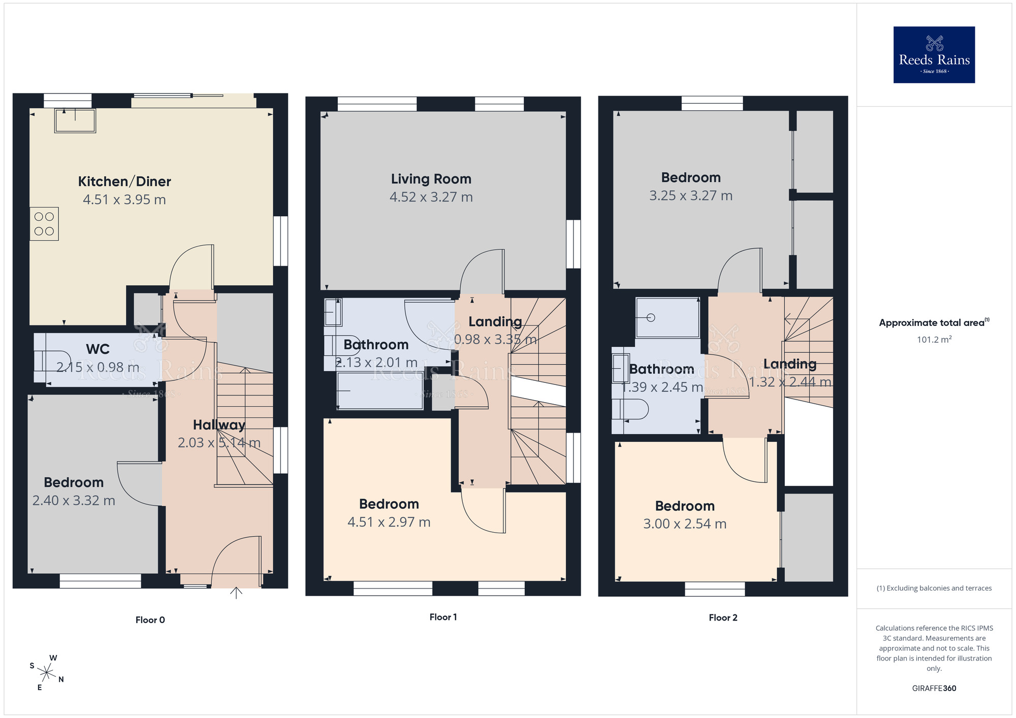 Floorplan of 4 bedroom End Terrace House to rent, Rosemary Road, York, North Yorkshire, YO24