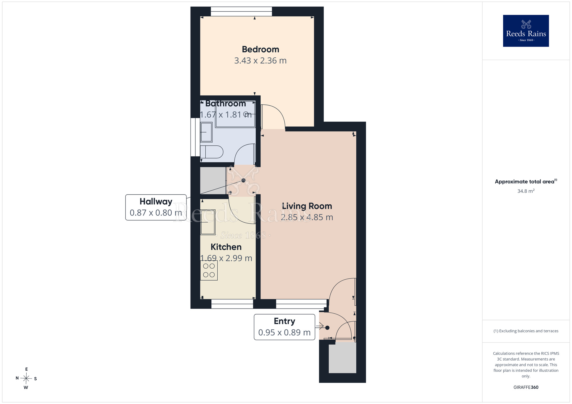 Floorplan of 1 bedroom Flat for sale, Gresley Court, York, North Yorkshire, YO26