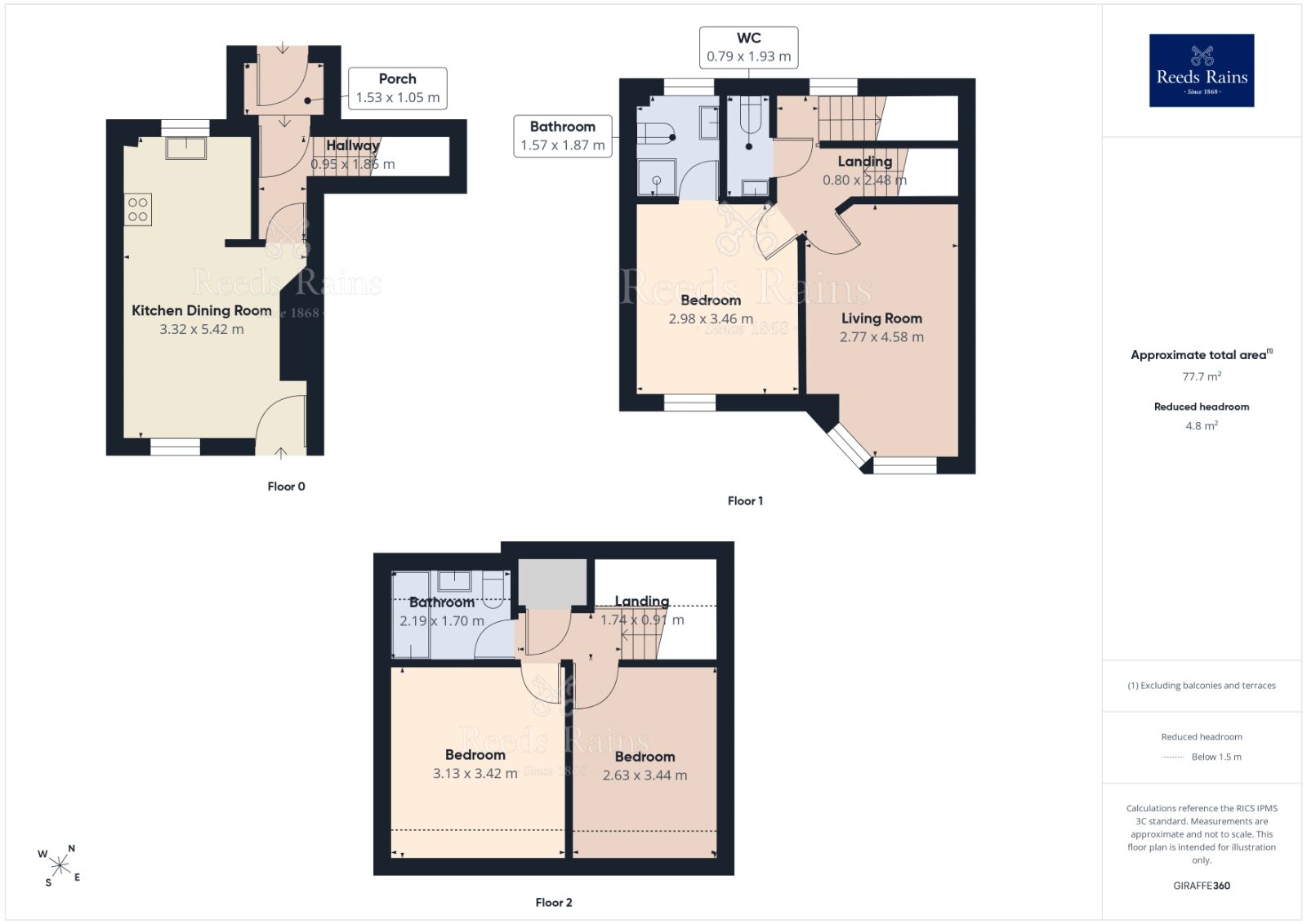 Floorplan of 3 bedroom Mid Terrace House for sale, Beaconsfield Mews, York, North Yorkshire, YO24