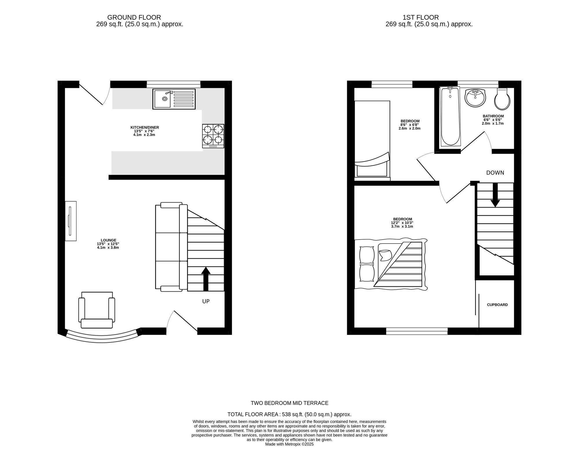 Floorplan of 2 bedroom Mid Terrace House for sale, Union Street, Ashton-under-Lyne, Greater Manchester, OL6