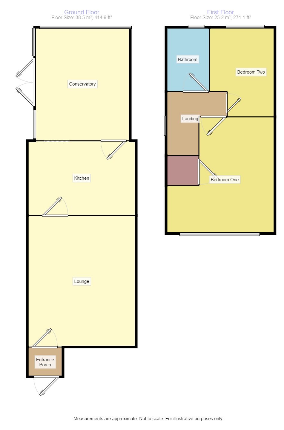 Floorplan of 2 bedroom Semi Detached House to rent, Butterley Close, Dukinfield, Greater Manchester, SK16