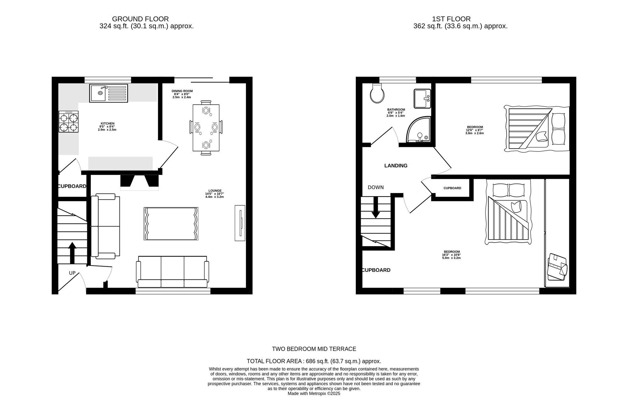 Floorplan of 2 bedroom Mid Terrace House for sale, Hazelhurst Road, Ashton-under-Lyne, Greater Manchester, OL6