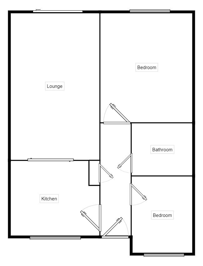 Floorplan of 2 bedroom End Terrace Bungalow for sale, Woodfield Close, Oldham, Greater Manchester, OL8