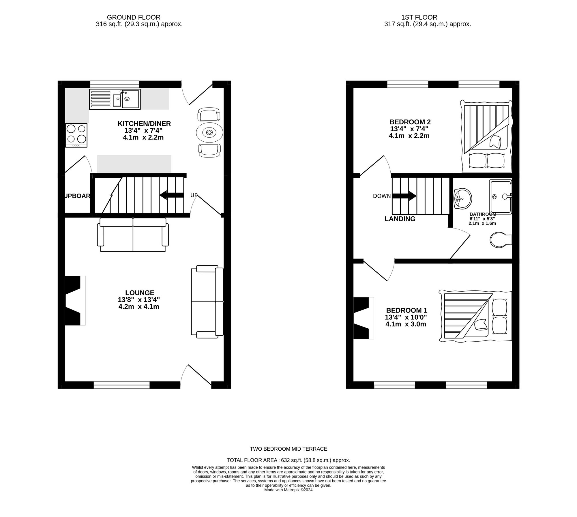 Floorplan of 2 bedroom Mid Terrace House for sale, Denbigh Street, Mossley, Greater Manchester, OL5