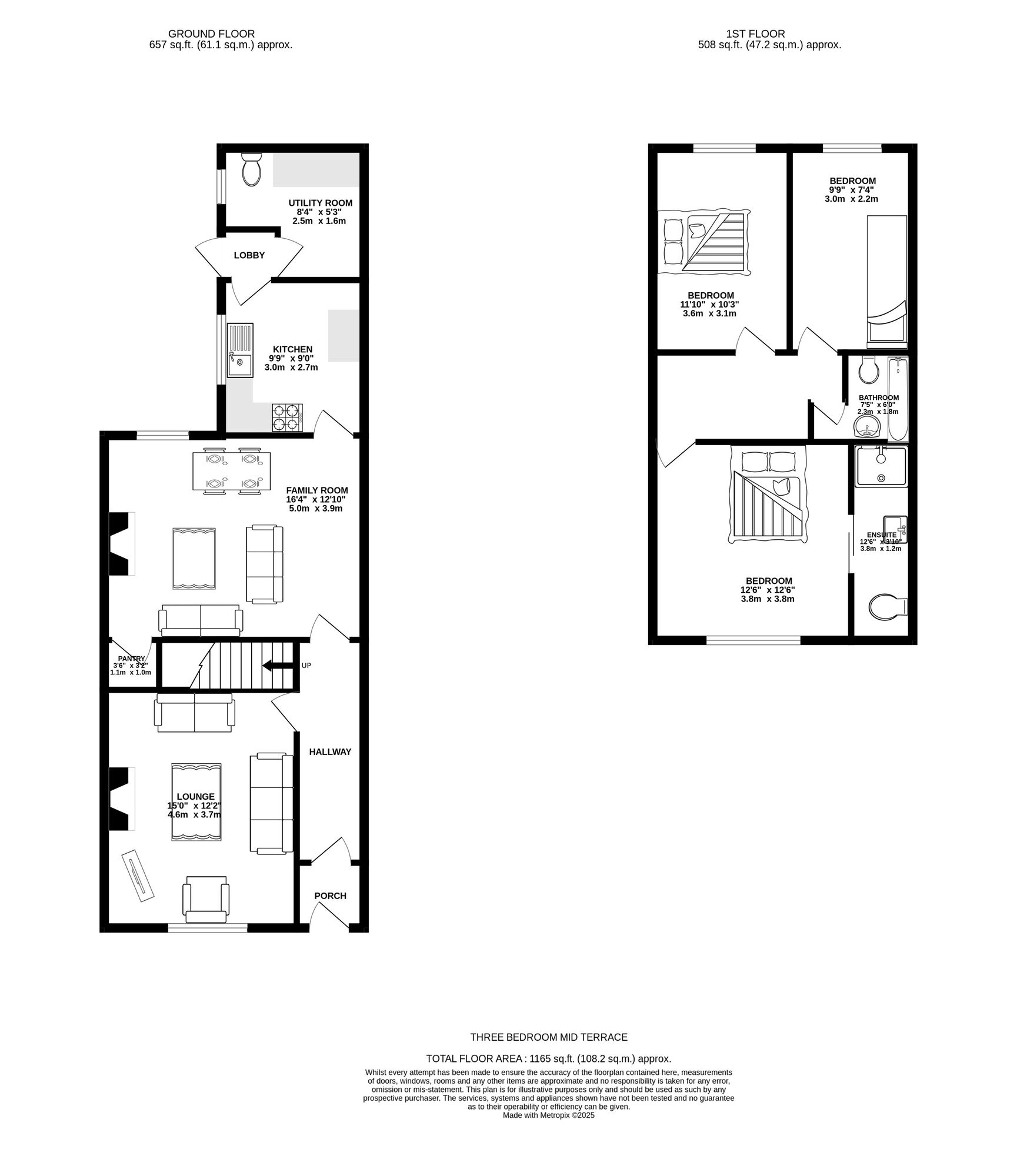 Floorplan of 3 bedroom Mid Terrace House for sale, Grenville Street, Dukinfield, Greater Manchester, SK16