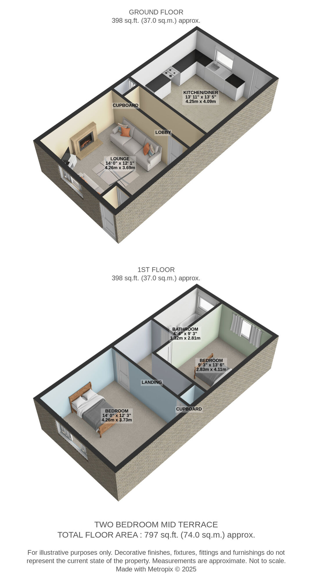 Floorplan of 2 bedroom End Terrace House for sale, Fitzroy Street, Ashton-under-Lyne, Greater Manchester, OL7