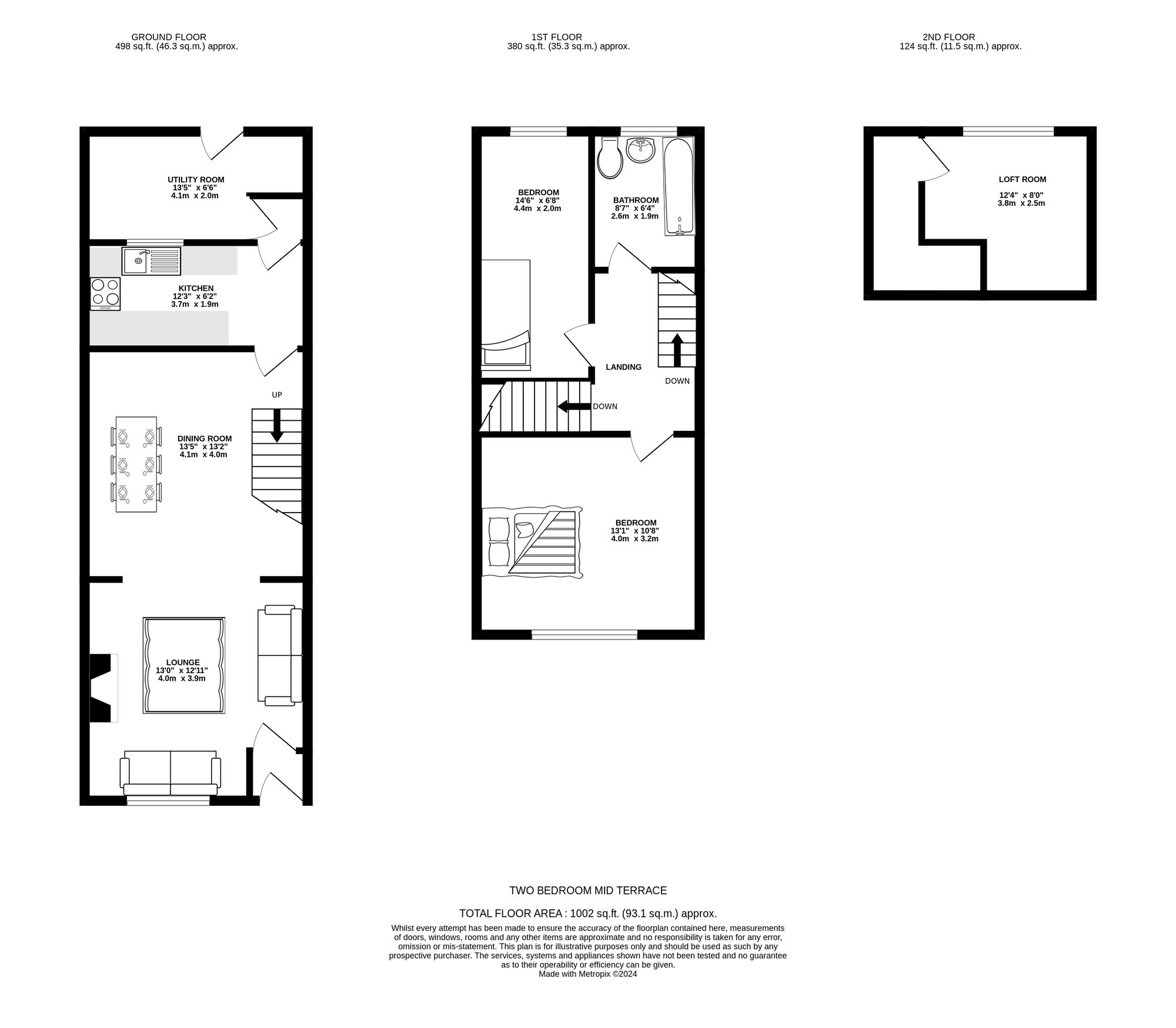 Floorplan of 2 bedroom Mid Terrace House for sale, Canterbury Street, Ashton-under-Lyne, Greater Manchester, OL6